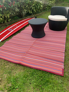 Cranberry Stripe Garden Mat