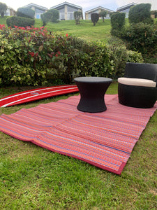 Cranberry Stripe Garden Mat